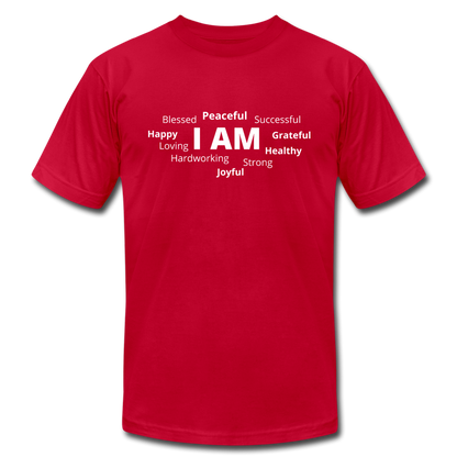 I AM W Unisex Jersey T-Shirt by Bella + Canvas - red
