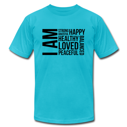 I AM B Unisex Jersey T-Shirt by Bella + Canvas - turquoise