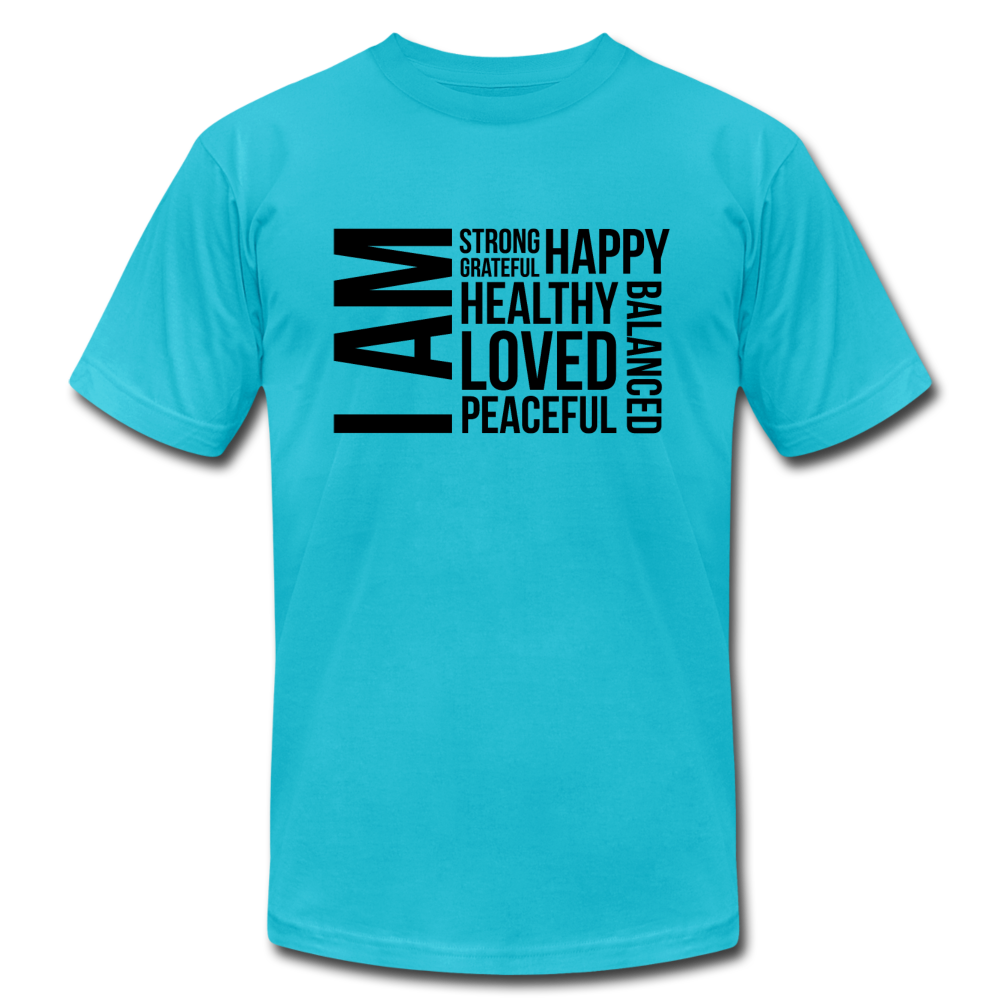 I AM B Unisex Jersey T-Shirt by Bella + Canvas - turquoise