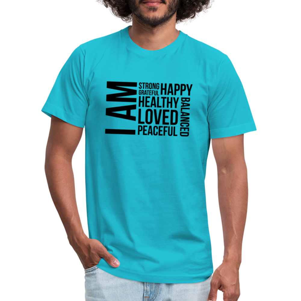 I AM B Unisex Jersey T-Shirt by Bella + Canvas - turquoise