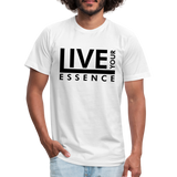 Live Your Essence B Unisex Jersey T-Shirt by Bella + Canvas - white