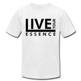 Live Your Essence B Unisex Jersey T-Shirt by Bella + Canvas - white