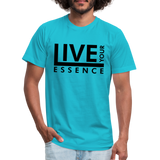 Live Your Essence B Unisex Jersey T-Shirt by Bella + Canvas - turquoise