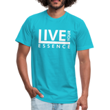 Live Your Essence W Unisex Jersey T-Shirt by Bella + Canvas - turquoise