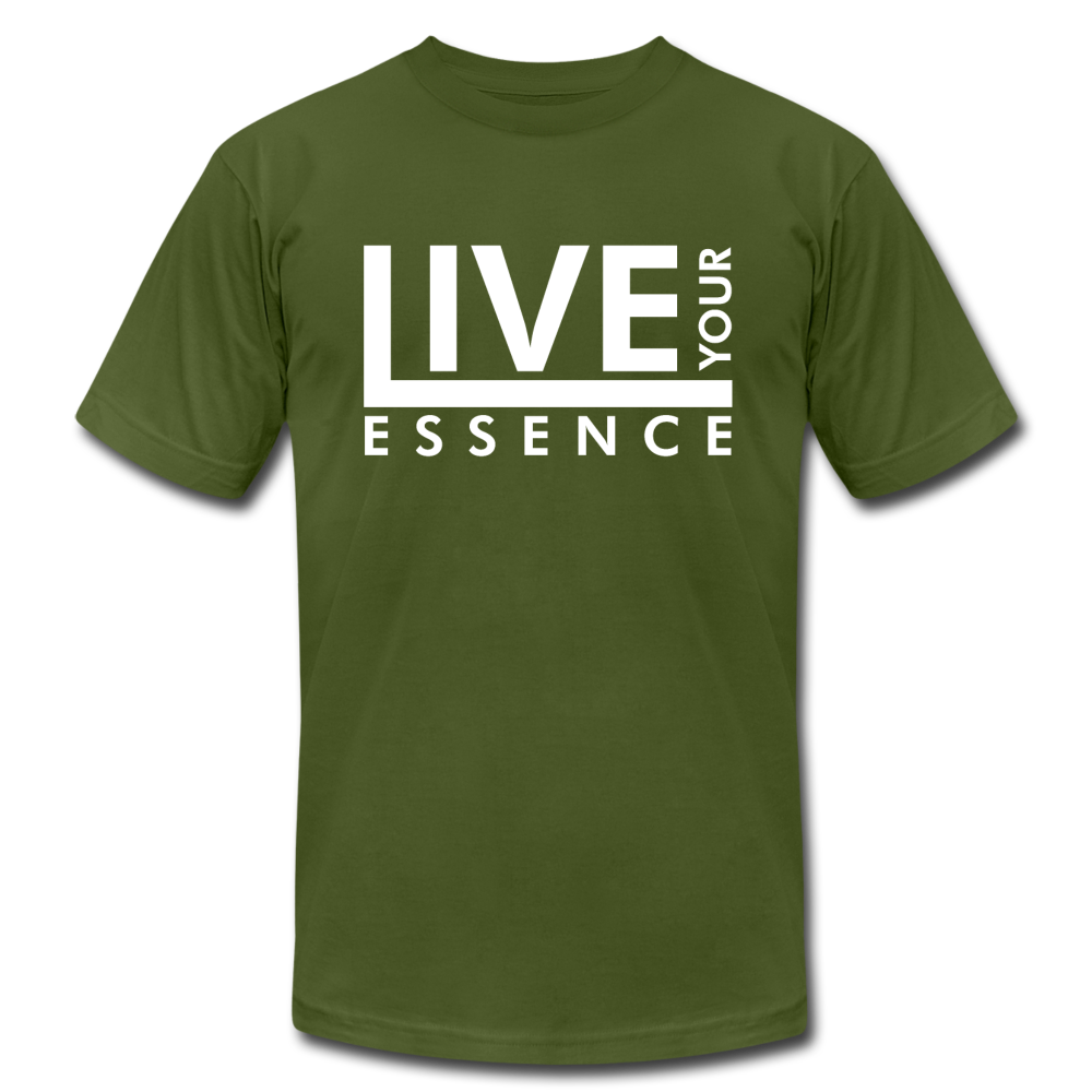 Live Your Essence W Unisex Jersey T-Shirt by Bella + Canvas - olive