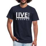 Live Your Essence W Unisex Jersey T-Shirt by Bella + Canvas - navy