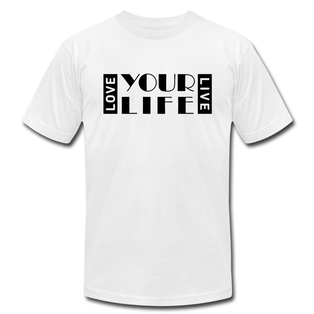 LIFE B Unisex Jersey T-Shirt by Bella + Canvas - white
