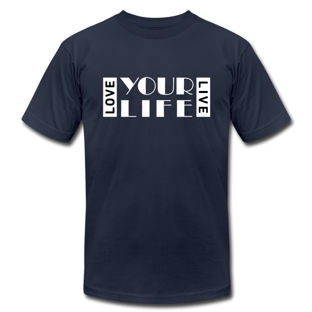 LIFE W Unisex Jersey T-Shirt by Bella + Canvas - navy