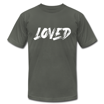 Loved W Unisex Jersey T-Shirt by Bella + Canvas - asphalt