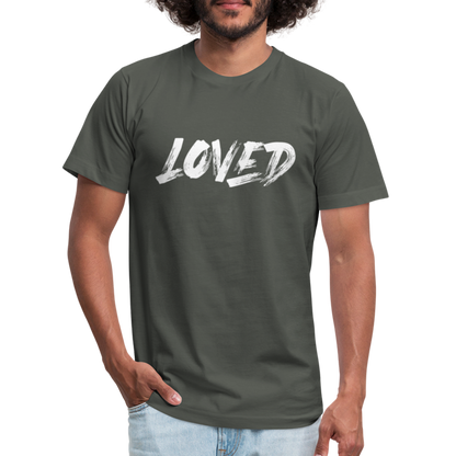 Loved W Unisex Jersey T-Shirt by Bella + Canvas - asphalt