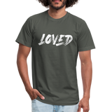 Loved W Unisex Jersey T-Shirt by Bella + Canvas - asphalt