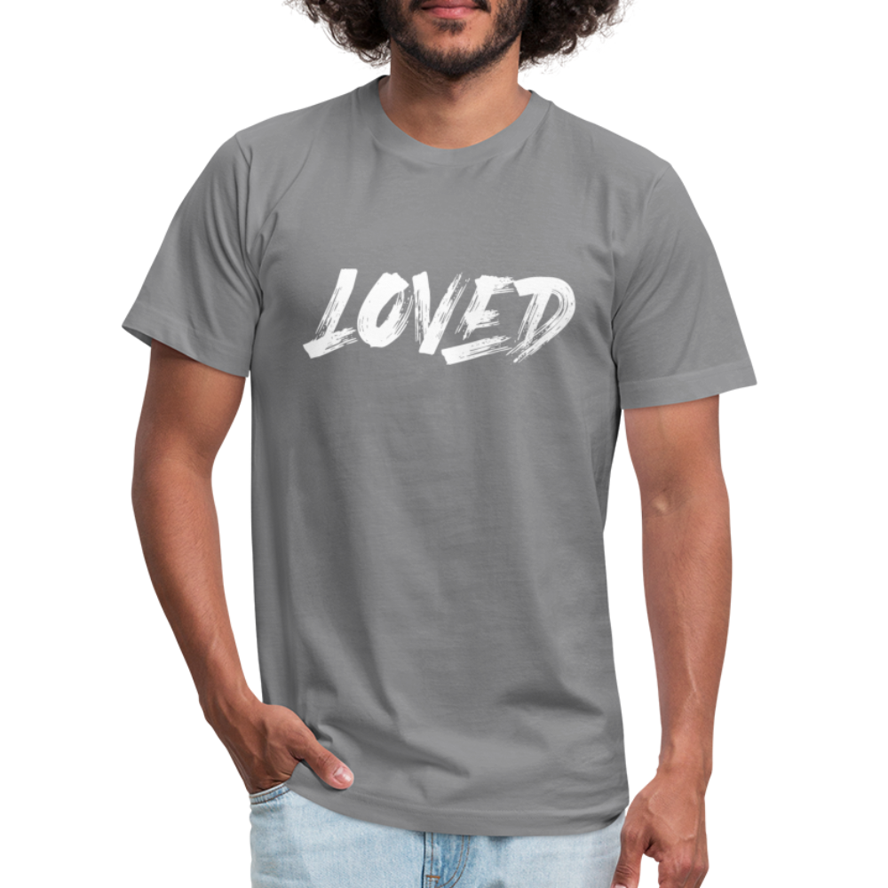 Loved W Unisex Jersey T-Shirt by Bella + Canvas - slate