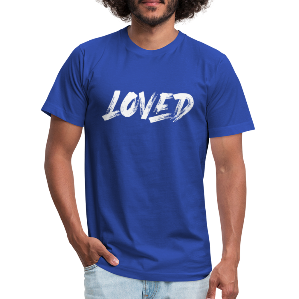 Loved W Unisex Jersey T-Shirt by Bella + Canvas - royal blue