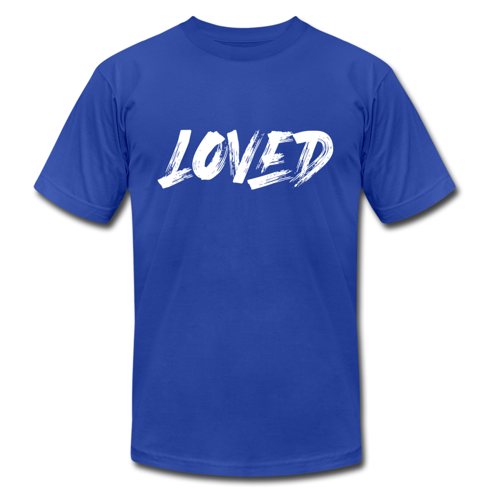Loved W Unisex Jersey T-Shirt by Bella + Canvas - royal blue