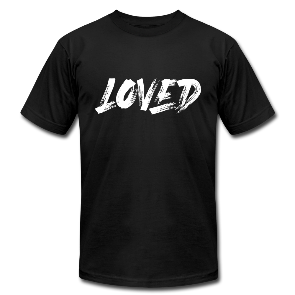 Loved W Unisex Jersey T-Shirt by Bella + Canvas - black