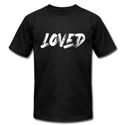 Loved W Unisex Jersey T-Shirt by Bella + Canvas - black