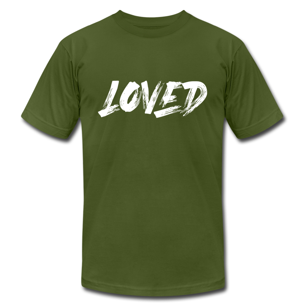 Loved W Unisex Jersey T-Shirt by Bella + Canvas - olive