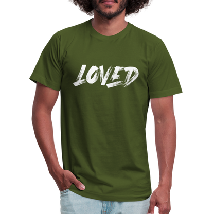 Loved W Unisex Jersey T-Shirt by Bella + Canvas - olive