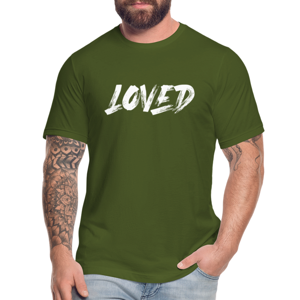 Loved W Unisex Jersey T-Shirt by Bella + Canvas - olive