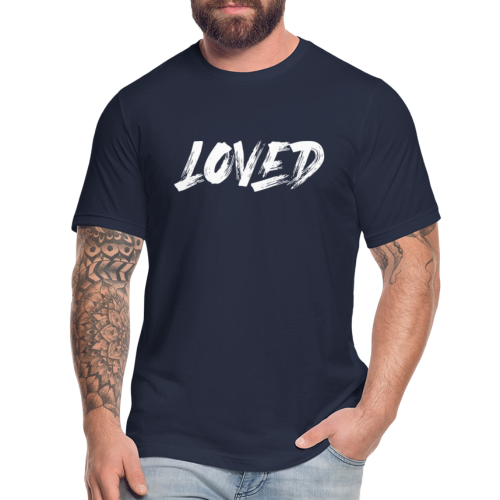 Loved W Unisex Jersey T-Shirt by Bella + Canvas - navy