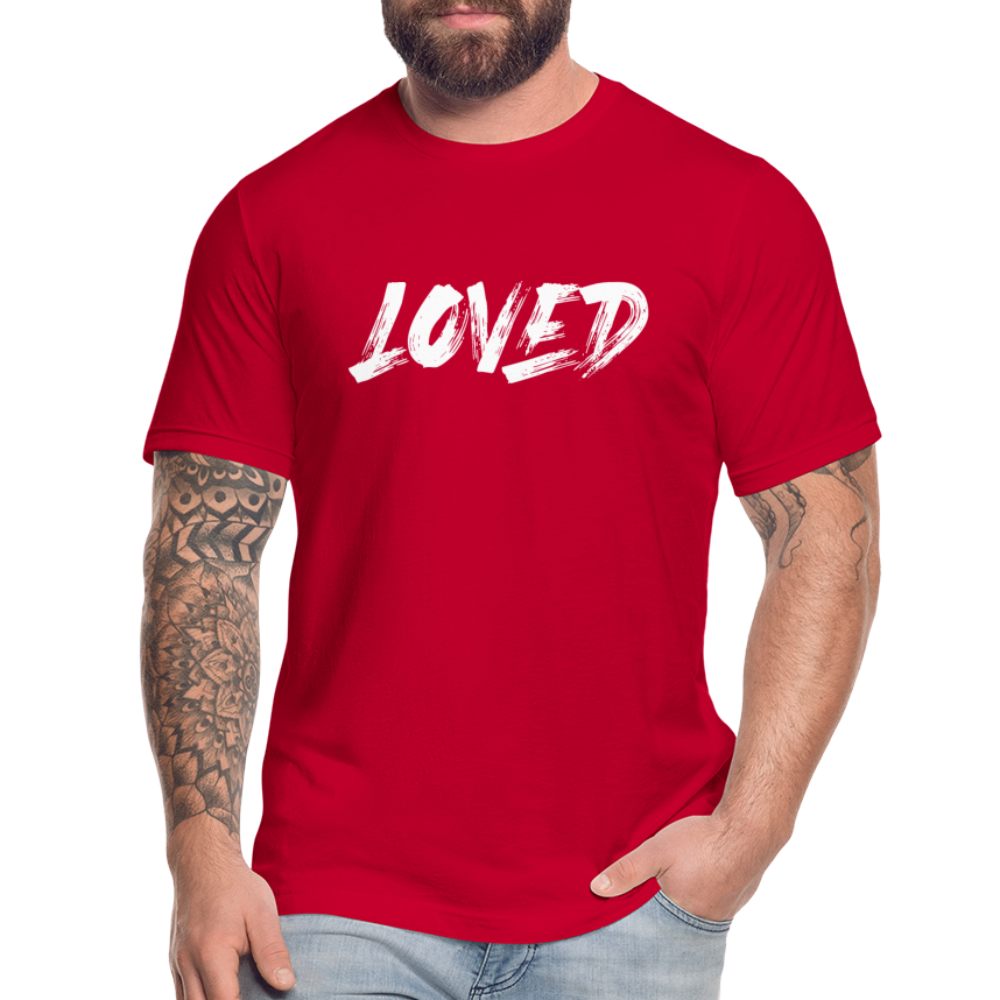 Loved W Unisex Jersey T-Shirt by Bella + Canvas - red