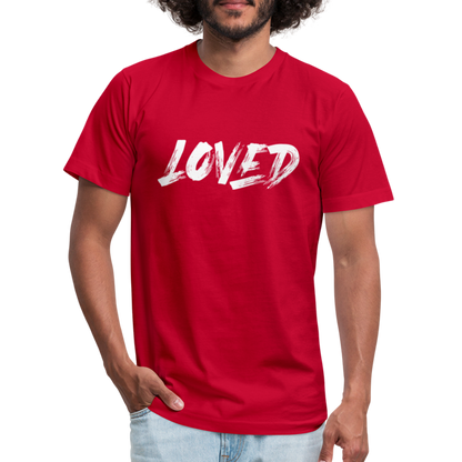 Loved W Unisex Jersey T-Shirt by Bella + Canvas - red