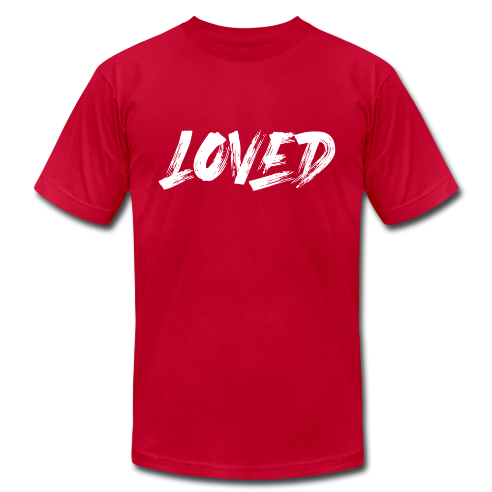 Loved W Unisex Jersey T-Shirt by Bella + Canvas - red