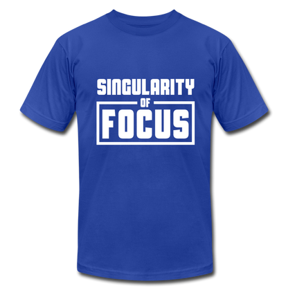 Singularity of Focus W Unisex Jersey T-Shirt by Bella + Canvas - royal blue