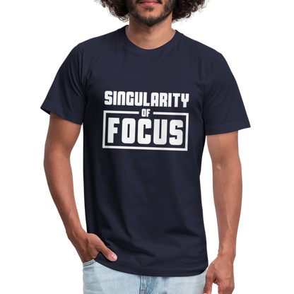 Singularity of Focus W Unisex Jersey T-Shirt by Bella + Canvas - navy