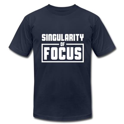 Singularity of Focus W Unisex Jersey T-Shirt by Bella + Canvas - navy