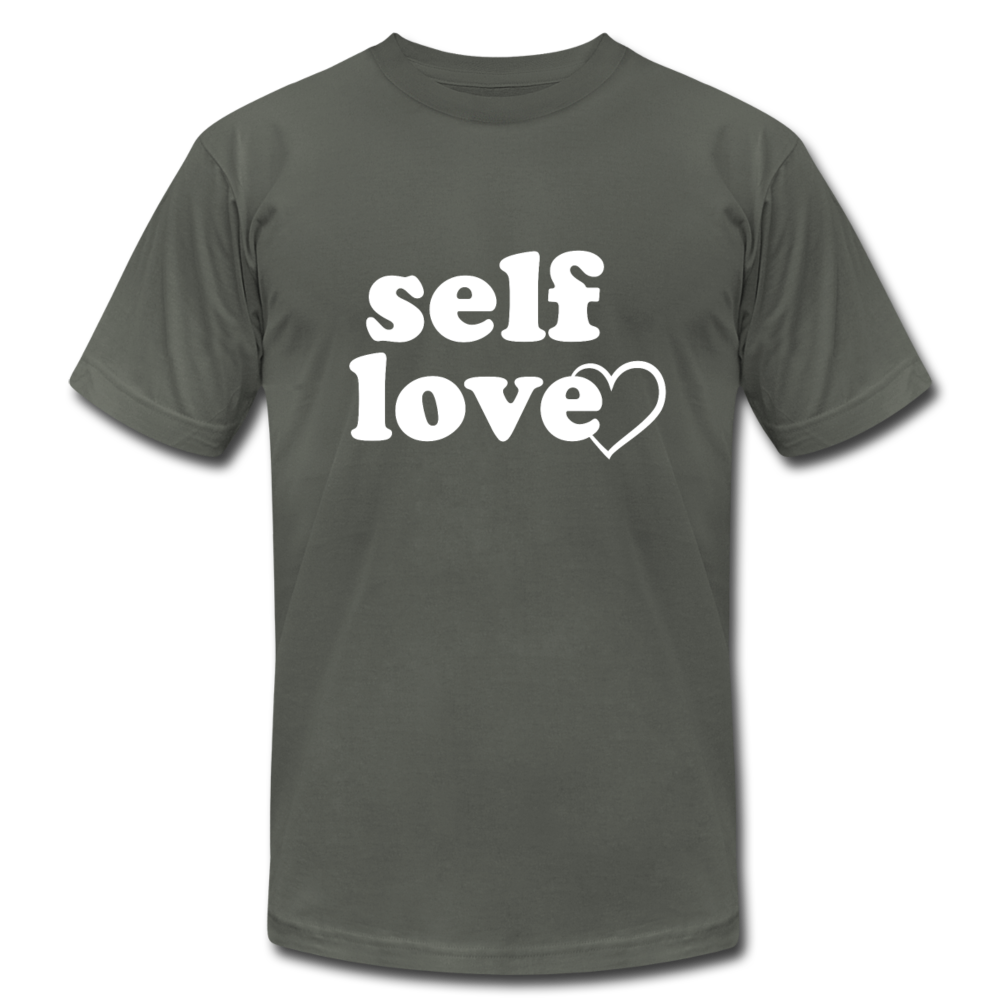 Self Love W Unisex Jersey T-Shirt by Bella + Canvas - asphalt