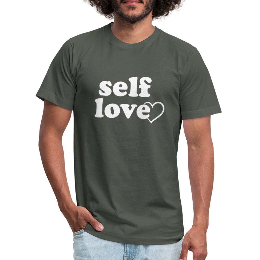 Self Love W Unisex Jersey T-Shirt by Bella + Canvas - asphalt