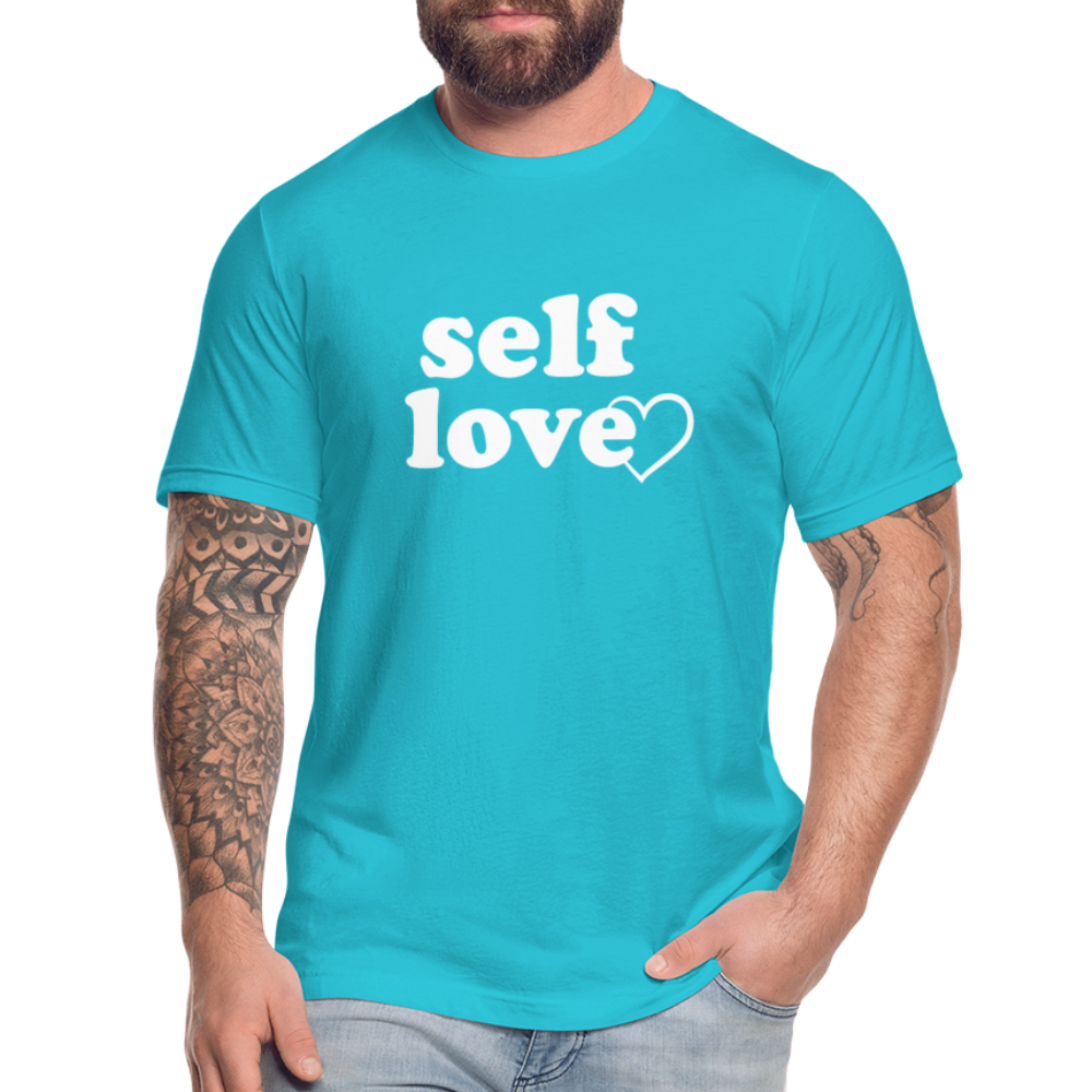 Self Love W Unisex Jersey T-Shirt by Bella + Canvas - turquoise
