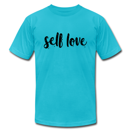 Self Love B Unisex Jersey T-Shirt by Bella + Canvas - turquoise