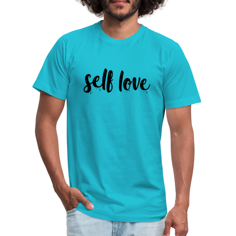 Self Love B Unisex Jersey T-Shirt by Bella + Canvas - turquoise