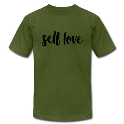 Self Love B Unisex Jersey T-Shirt by Bella + Canvas - olive
