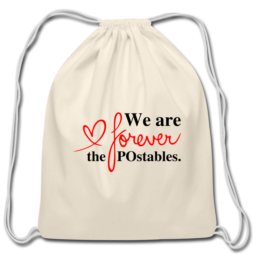 We are forever the POstables B Cotton Drawstring Bag - natural