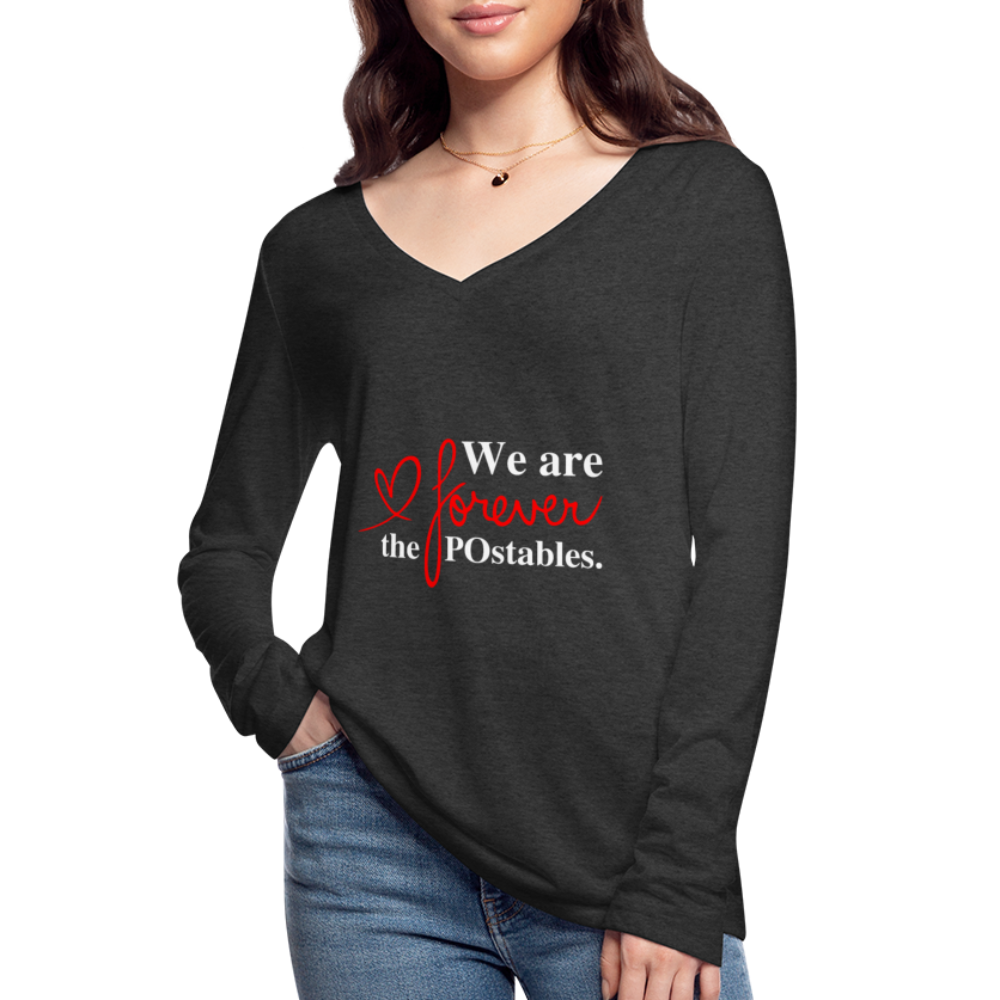 We are forever the POstables W Women’s Long Sleeve  V-Neck Flowy Tee - deep heather