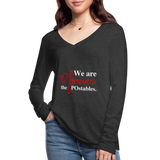 We are forever the POstables W Women’s Long Sleeve  V-Neck Flowy Tee - deep heather