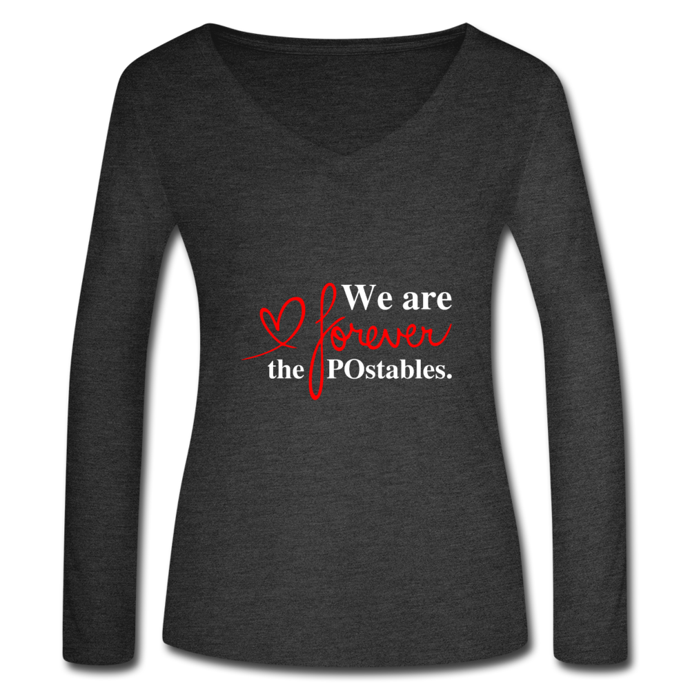 We are forever the POstables W Women’s Long Sleeve  V-Neck Flowy Tee - deep heather