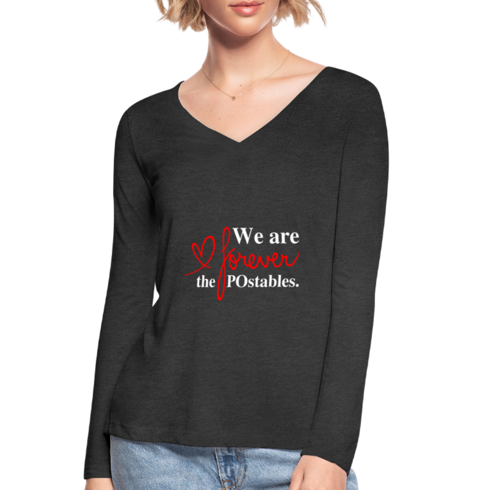 We are forever the POstables W Women’s Long Sleeve  V-Neck Flowy Tee - deep heather