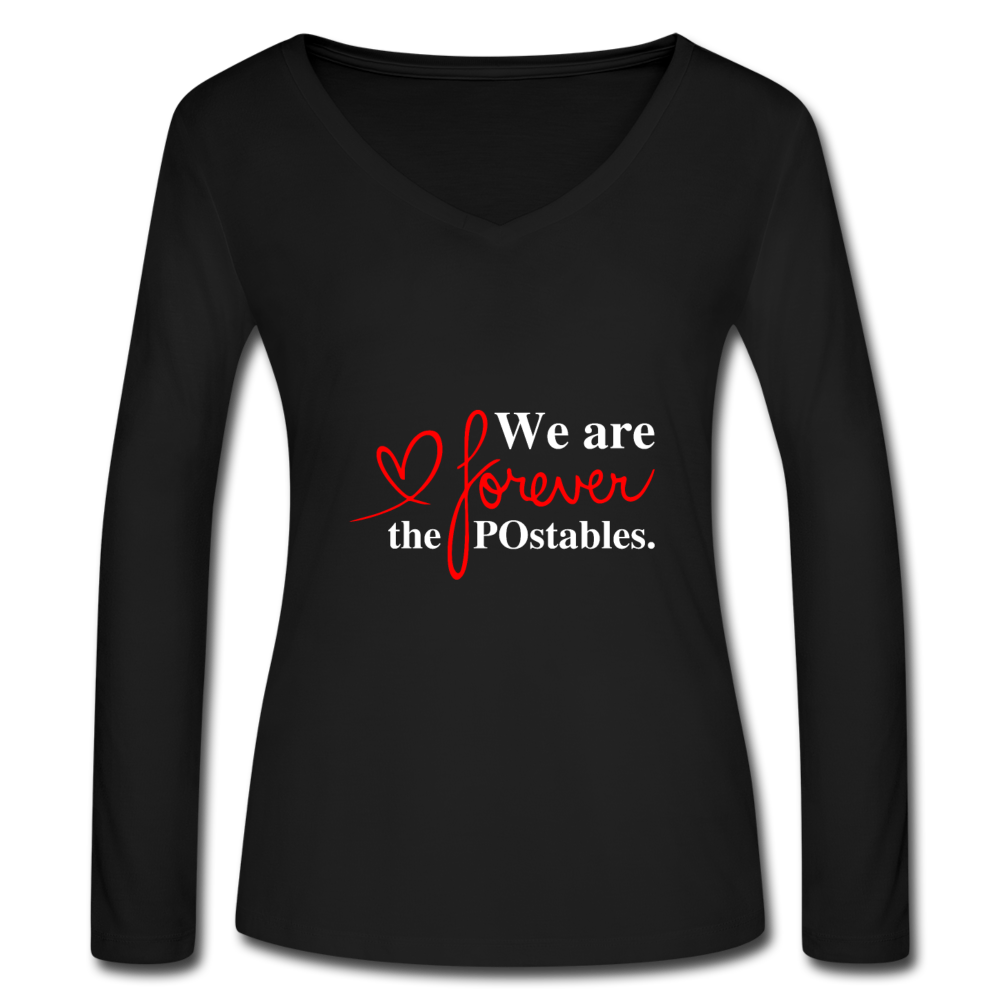 We are forever the POstables W Women’s Long Sleeve  V-Neck Flowy Tee - black