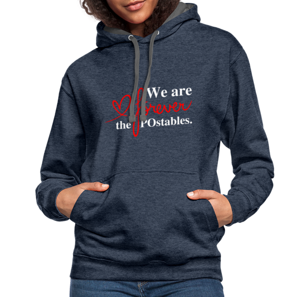 We are forever the POstables W Contrast Hoodie - indigo heather/asphalt