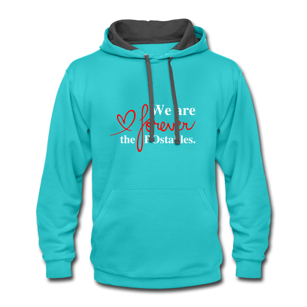 We are forever the POstables W Contrast Hoodie - scuba blue/asphalt