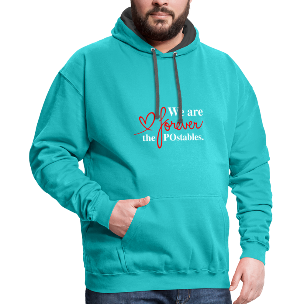 We are forever the POstables W Contrast Hoodie - scuba blue/asphalt