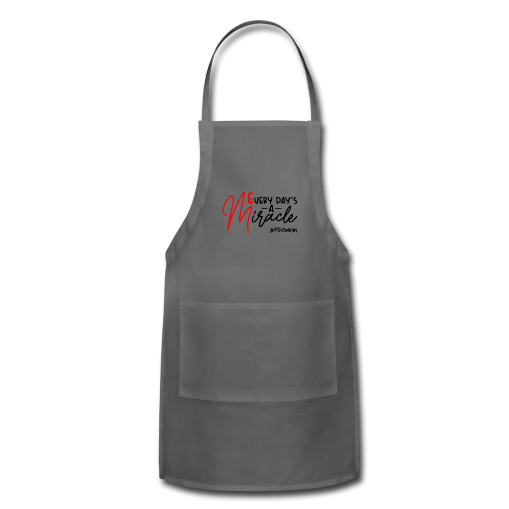 Every Day's A Miracle  B Adjustable Apron - charcoal
