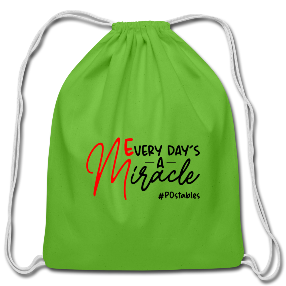 Every Day's A Miracle B Cotton Drawstring Bag - clover