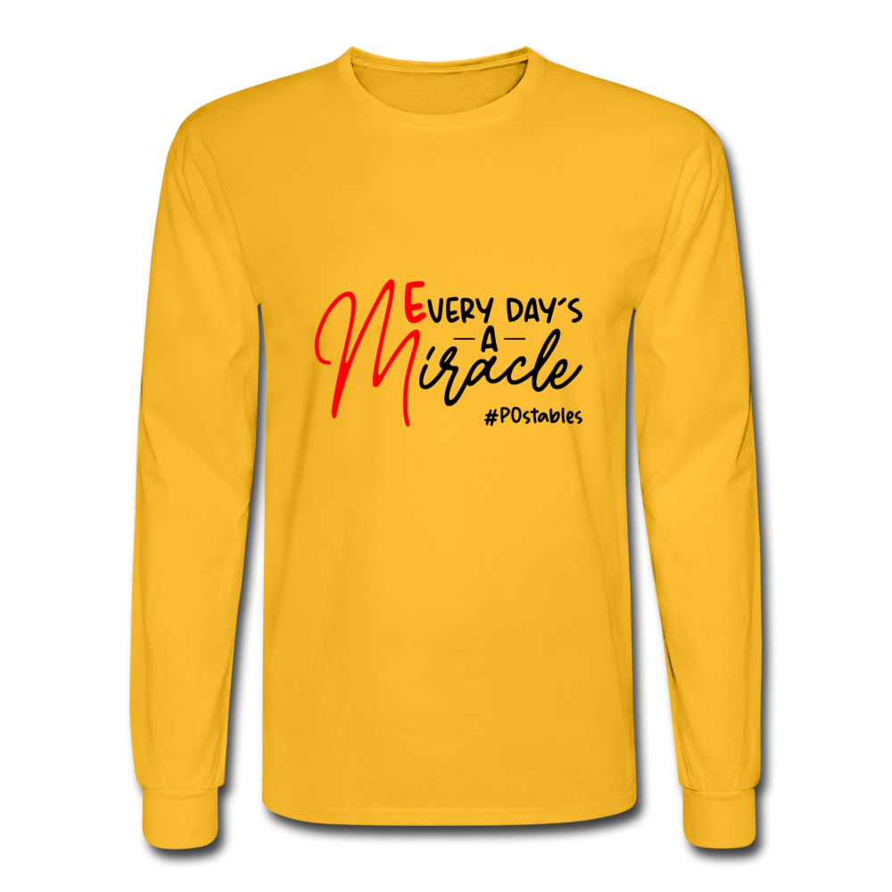 Every Day's A Miracle  B Men's Long Sleeve T-Shirt - gold