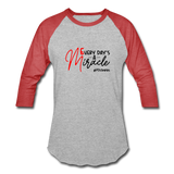 Every Day's A Miracle  B Baseball T-Shirt - heather gray/red