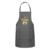Oh Happy Day W Adjustable Apron - charcoal